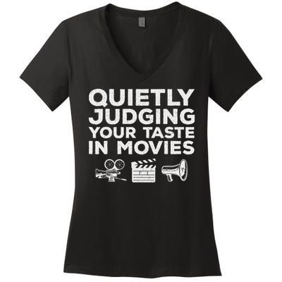 Funny Movie Lover Art For Women Movie Critic Film Lovers Women's V-Neck T-Shirt