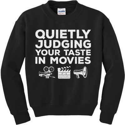 Funny Movie Lover Art For Women Movie Critic Film Lovers Kids Sweatshirt
