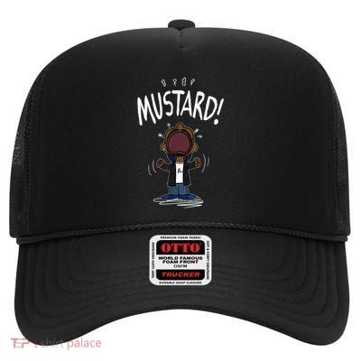 Funny Mustard Lamar Tv Off Parody High Crown Mesh Back Trucker Hat