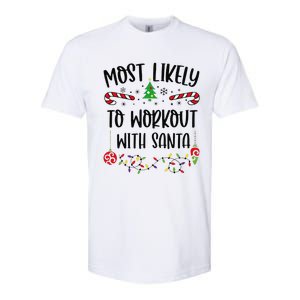 Funny Most Likely To Workout With Santa Funny Christmas Family Matching Cute C Softstyle CVC T-Shirt