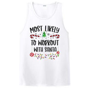 Funny Most Likely To Workout With Santa Funny Christmas Family Matching Cute C PosiCharge Competitor Tank