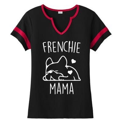 Frenchie Mama Love Ladies Halftime Notch Neck Tee