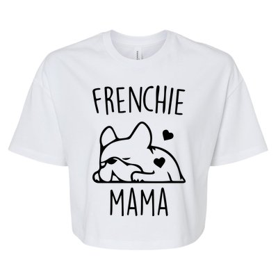 Frenchie Mama Love Bella+Canvas Jersey Crop Tee