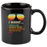 Funny Music Lover Gift Bicycle Costume I Want It All 11oz C Handle Ceramic Mug