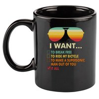 Funny Music Lover Gift Bicycle Costume I Want It All 11oz C Handle Ceramic Mug