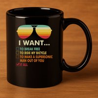 Funny Music Lover Gift Bicycle Costume I Want It All 11oz C Handle Ceramic Mug