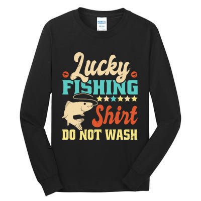 Funny My Lucky Fishing For Dad Tall Long Sleeve T-Shirt