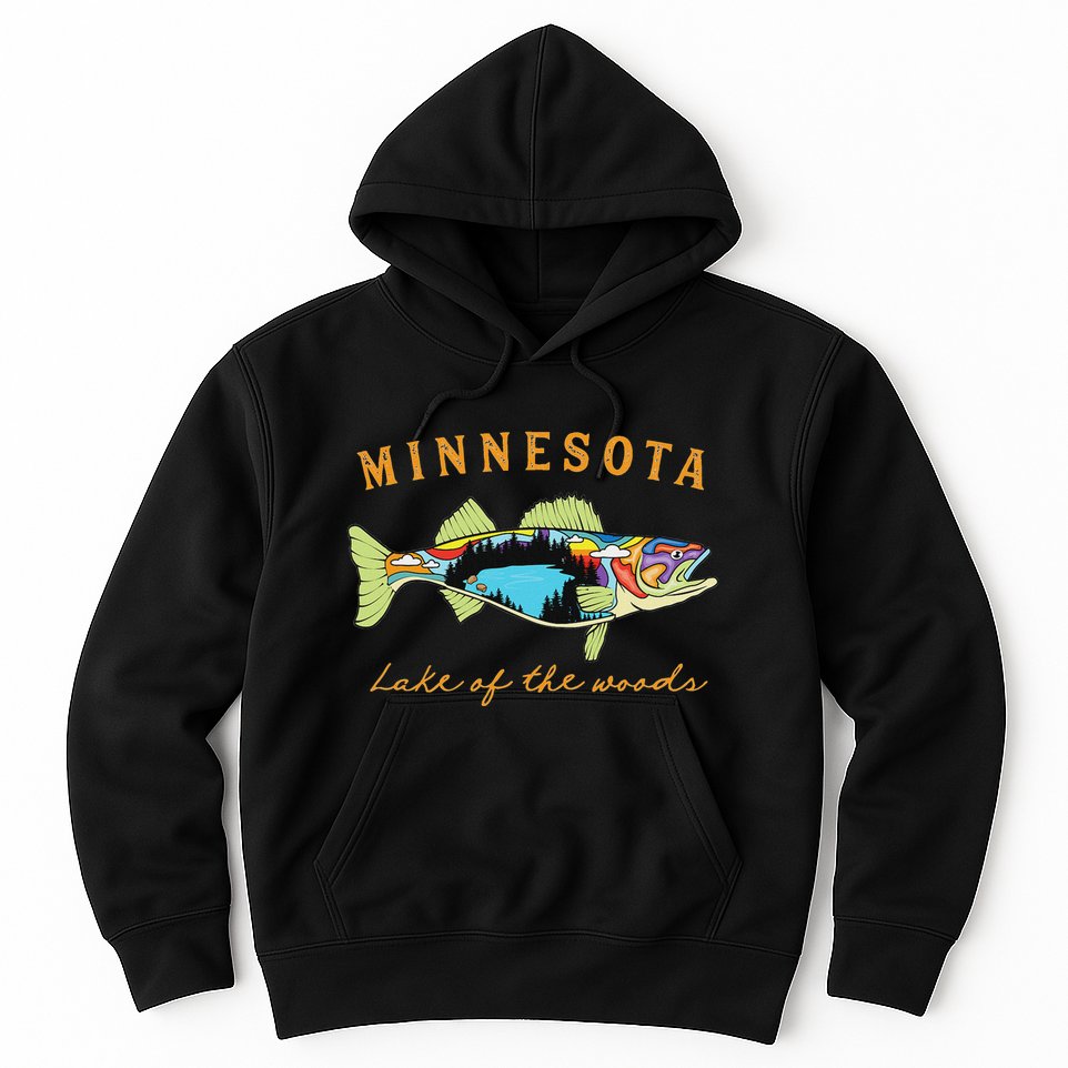 Fisherman Minnesota Lake Of The Woods Fisher Walleye Fishing Hoodie