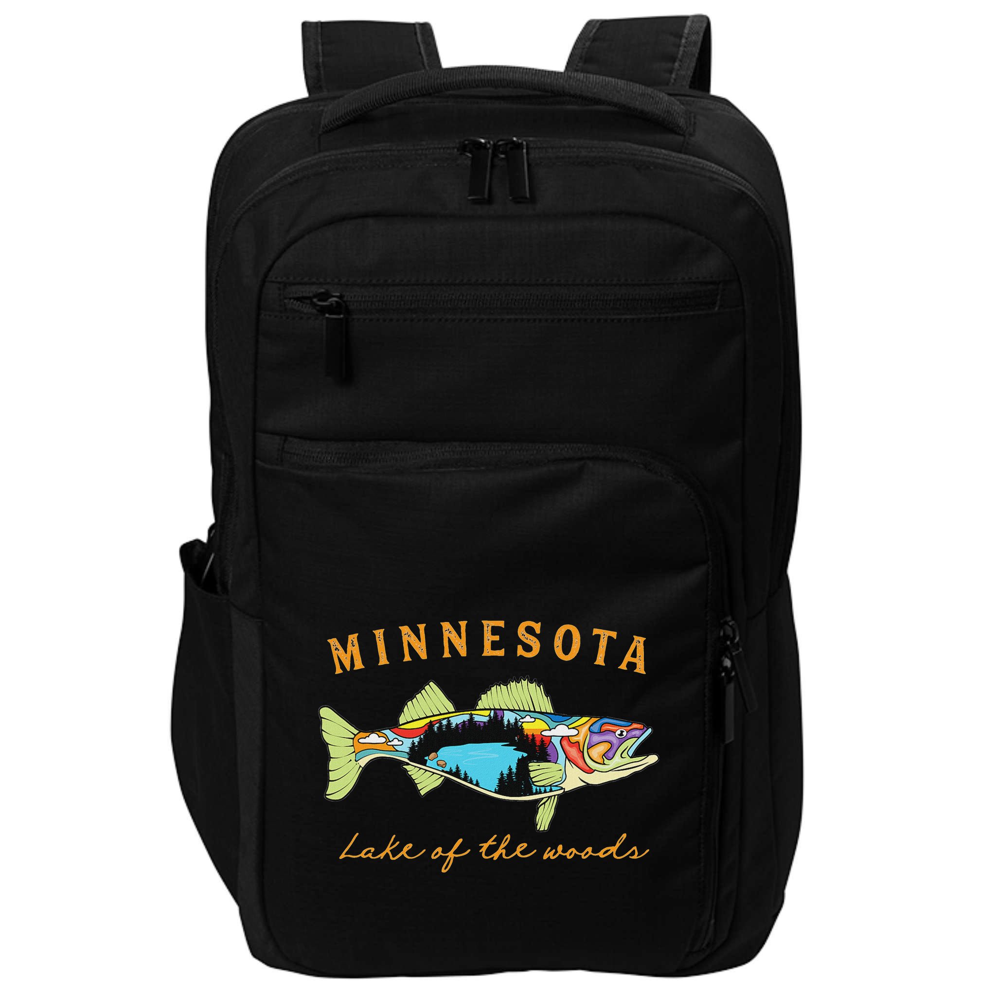 Fisherman Minnesota Lake Of The Woods Fisher Walleye Fishing Impact Tech Backpack