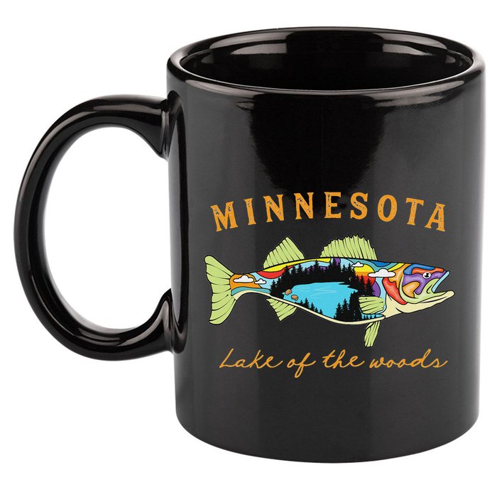 Fisherman Minnesota Lake Of The Woods Fisher Walleye Fishing 11oz C Handle Ceramic Mug