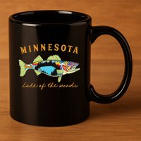 Fisherman Minnesota Lake Of The Woods Fisher Walleye Fishing 11oz C Handle Ceramic Mug