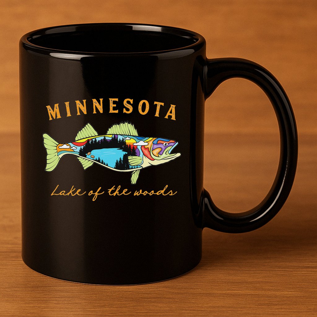 Fisherman Minnesota Lake Of The Woods Fisher Walleye Fishing 11oz C Handle Ceramic Mug