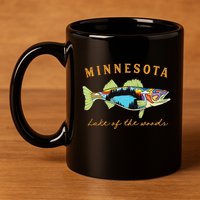 Fisherman Minnesota Lake Of The Woods Fisher Walleye Fishing 11oz C Handle Ceramic Mug