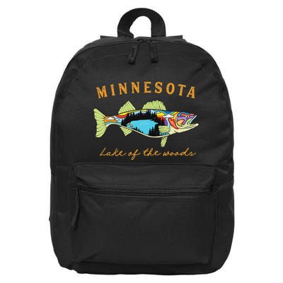 Fisherman Minnesota Lake Of The Woods Fisher Walleye Fishing 16 in Basic Backpack
