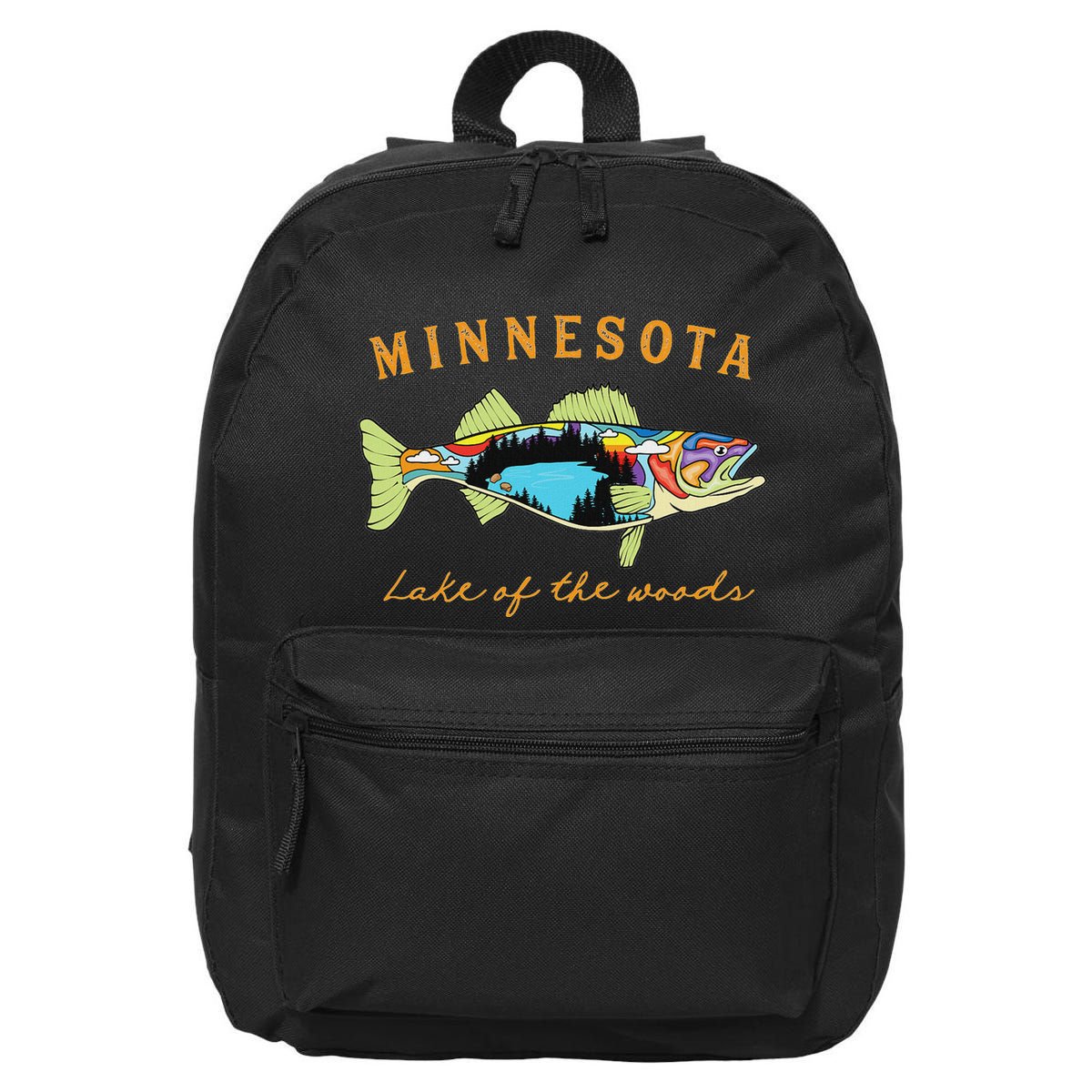 Fisherman Minnesota Lake Of The Woods Fisher Walleye Fishing 16 in Basic Backpack