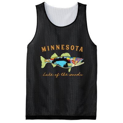 Fisherman Minnesota Lake Of The Woods Fisher Walleye Fishing Mesh Reversible Basketball Jersey Tank