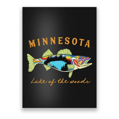 Fisherman Minnesota Lake Of The Woods Fisher Walleye Fishing Poster