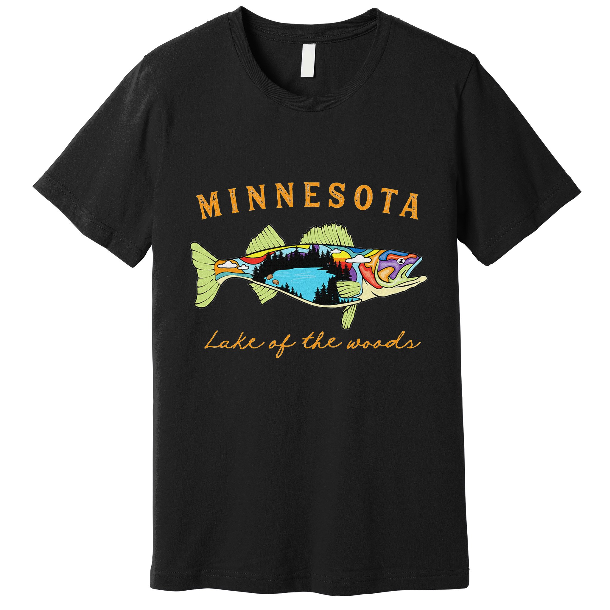 Fisherman Minnesota Lake Of The Woods Fisher Walleye Fishing Premium T-Shirt