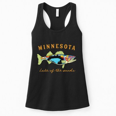 Fisherman Minnesota Lake Of The Woods Fisher Walleye Fishing Womens Tank Top