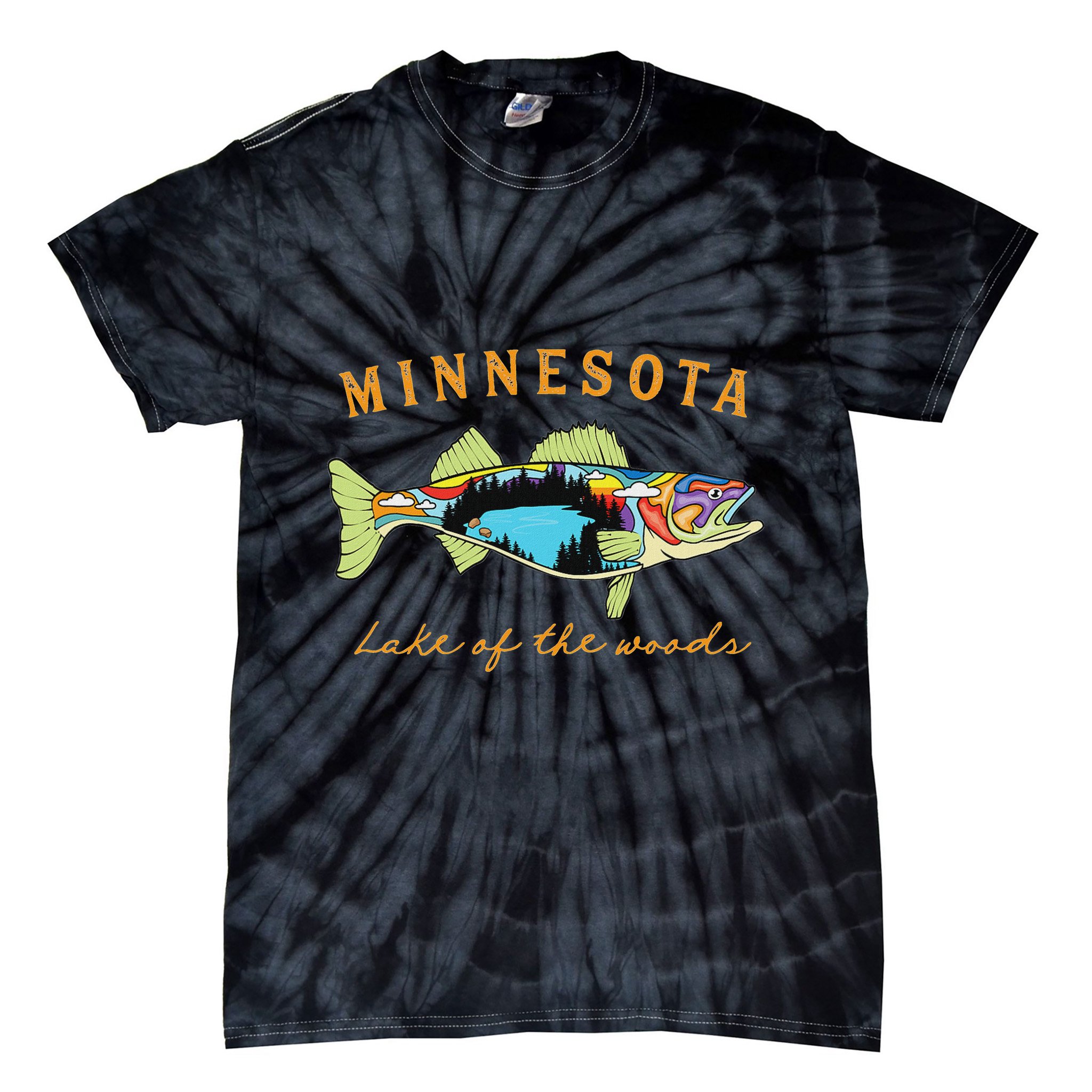 Fisherman Minnesota Lake Of The Woods Fisher Walleye Fishing Tie-Dye T-Shirt