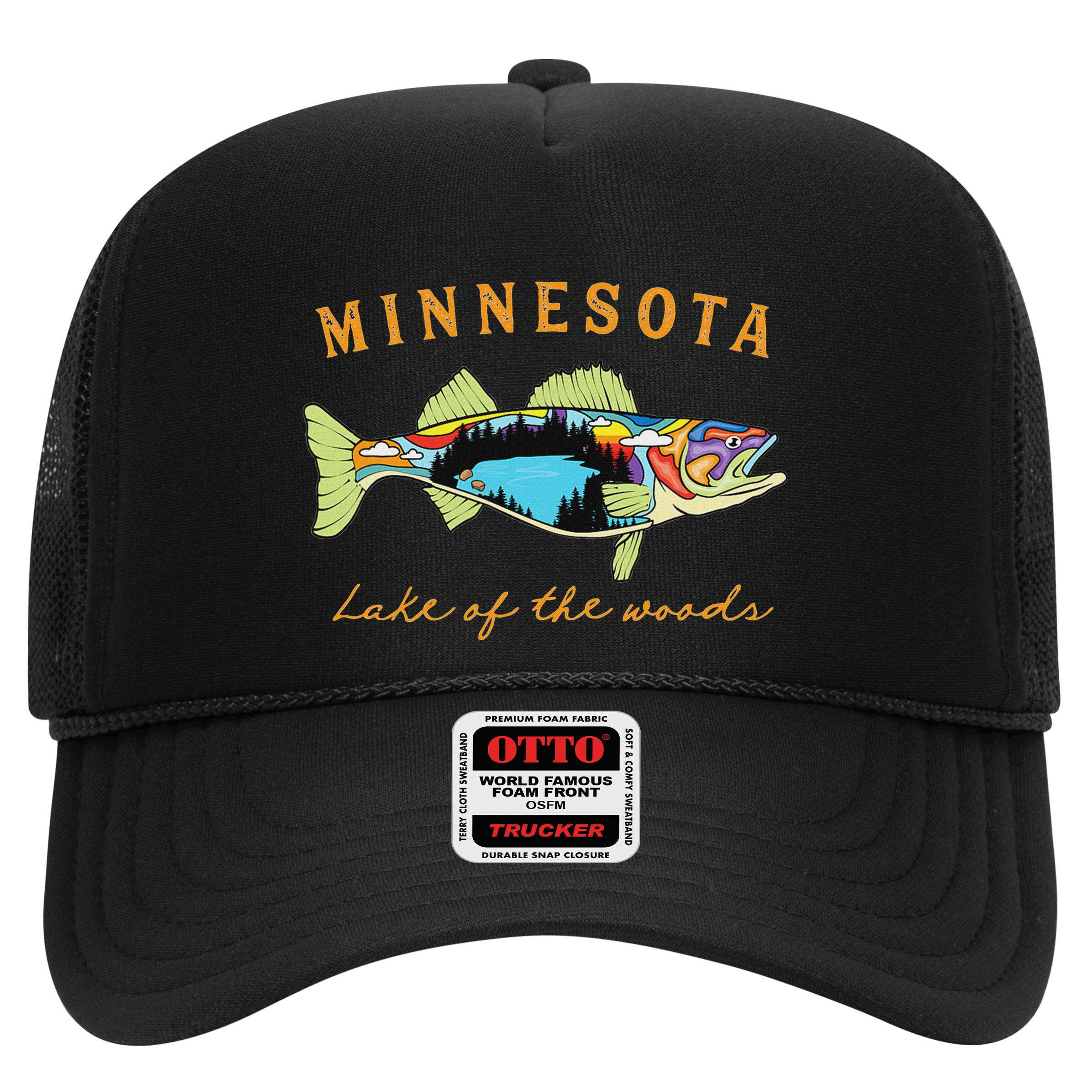 Fisherman Minnesota Lake Of The Woods Fisher Walleye Fishing Hat