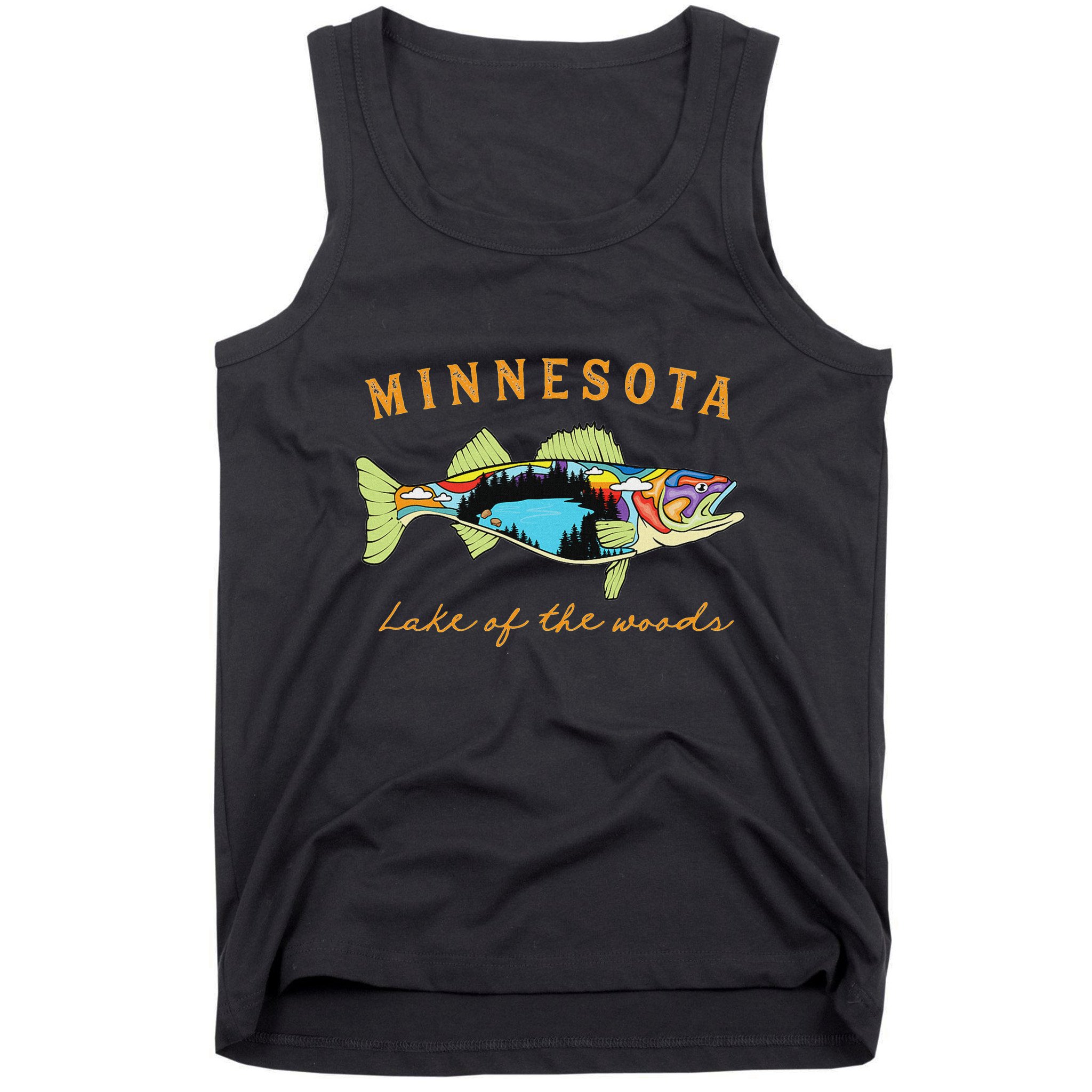 Fisherman Minnesota Lake Of The Woods Fisher Walleye Fishing Tank Top