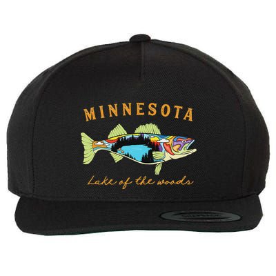 Fisherman Minnesota Lake Of The Woods Fisher Walleye Fishing Wool Snapback Cap