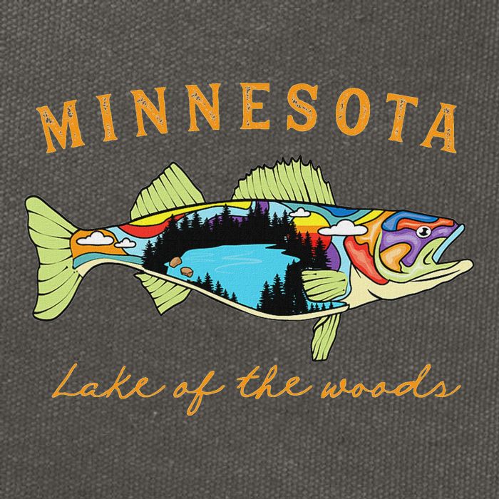 Fisherman Minnesota Lake Of The Woods Fisher Walleye Fishing Cotton Canvas Backpack