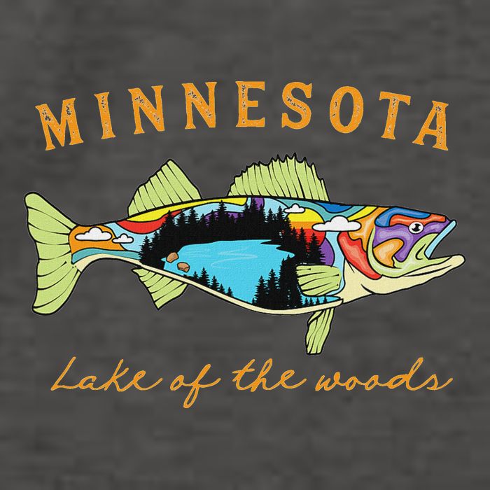 Fisherman Minnesota Lake Of The Woods Fisher Walleye Fishing Vector Backpack