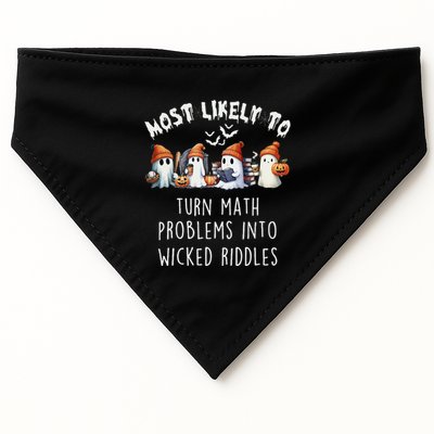 Funny Most Likely To Turn Math Problems Into Wicked Riddles USA-Made Doggie Bandana