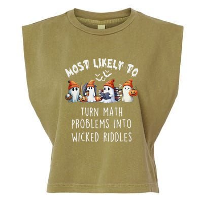 Funny Most Likely To Turn Math Problems Into Wicked Riddles Garment-Dyed Women's Muscle Tee