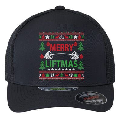 Funny Merry Liftmas Fitness Flexfit Unipanel Trucker Cap