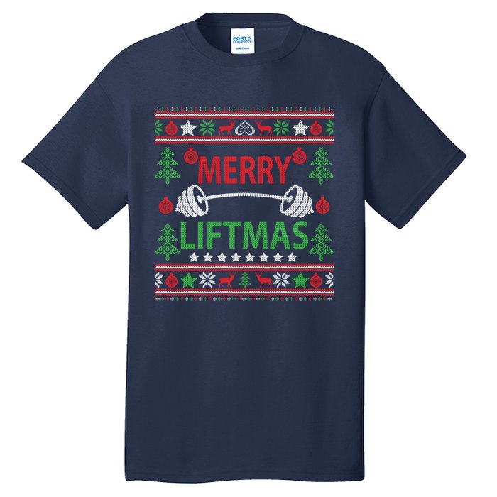 Funny Merry Liftmas Fitness Tall T-Shirt