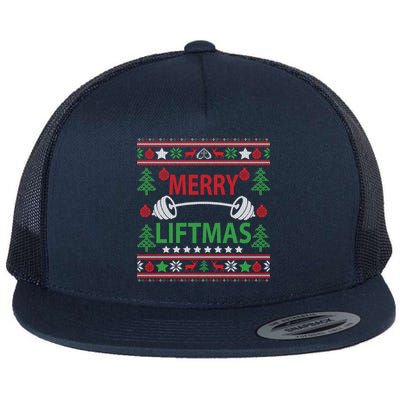 Funny Merry Liftmas Fitness Flat Bill Trucker Hat