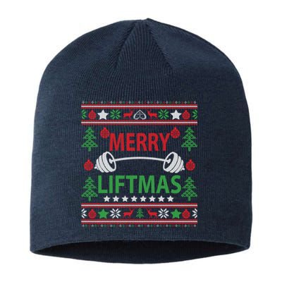 Funny Merry Liftmas Fitness Sustainable Beanie