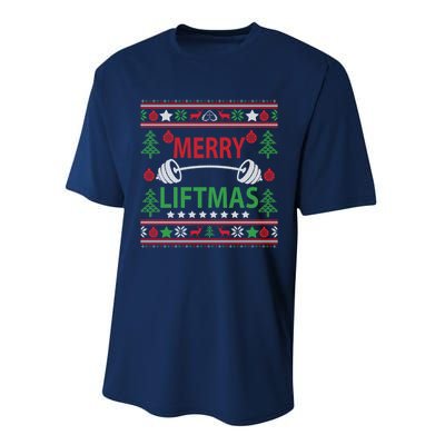 Funny Merry Liftmas Fitness Performance Sprint T-Shirt