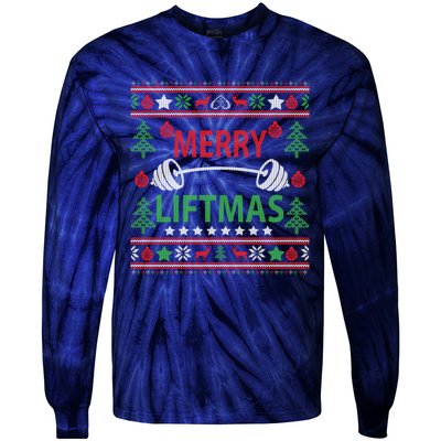 Funny Merry Liftmas Fitness Tie-Dye Long Sleeve Shirt