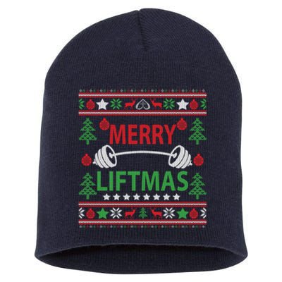 Funny Merry Liftmas Fitness Short Acrylic Beanie