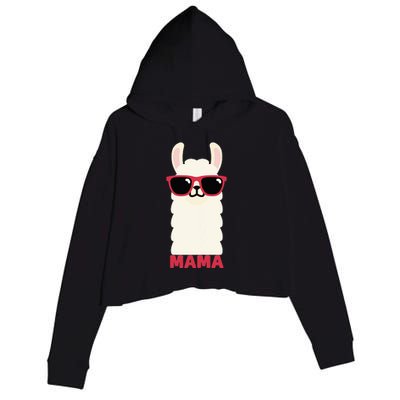 Funny Mama Llama Drama Mama Llama Momma Crop Fleece Hoodie