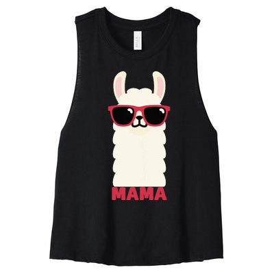 Funny Mama Llama Drama Mama Llama Momma Women's Racerback Cropped Tank