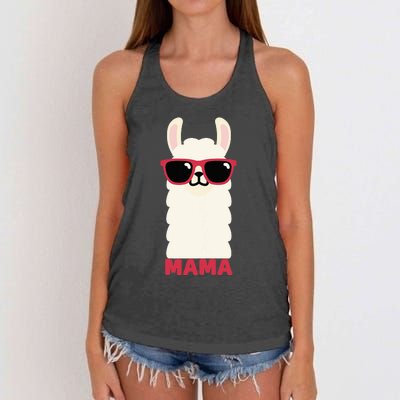 Funny Mama Llama Drama Mama Llama Momma Women's Knotted Racerback Tank