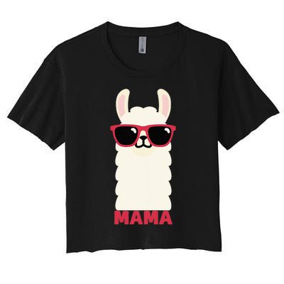 Funny Mama Llama Drama Mama Llama Momma Women's Crop Top Tee