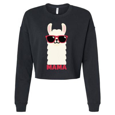 Funny Mama Llama Drama Mama Llama Momma Cropped Pullover Crew