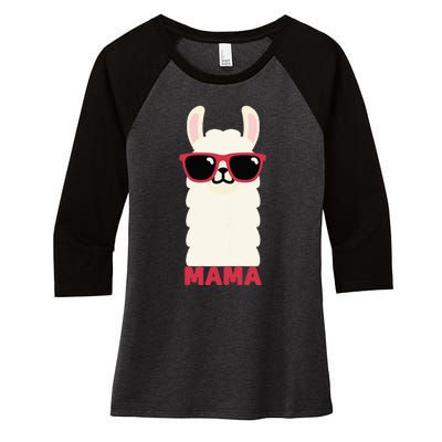 Funny Mama Llama Drama Mama Llama Momma Women's Tri-Blend 3/4-Sleeve Raglan Shirt