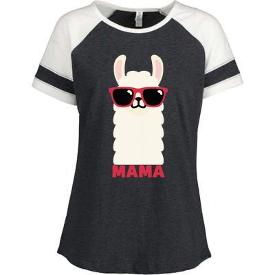 Funny Mama Llama Drama Mama Llama Momma Enza Ladies Jersey Colorblock Tee