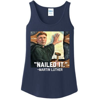 Funny Martin Luther Nailed It Graphic Design Ladies Essential Tank