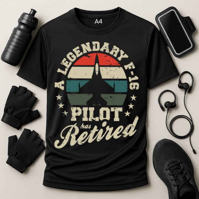 F16 Multirole Legendary Pilot Has Retired Veteran Fighter Gift Cooling Performance Crew T-Shirt