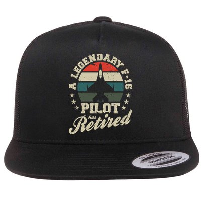 F16 Multirole Legendary Pilot Has Retired Veteran Fighter Gift Flatbill Hat