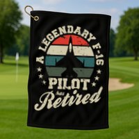 F16 Multirole Legendary Pilot Has Retired Veteran Fighter Gift Golf Towel