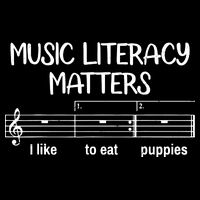 Funny Music Literacy Matters I Like To Eat Puppies USA-Made Doggie Bandana